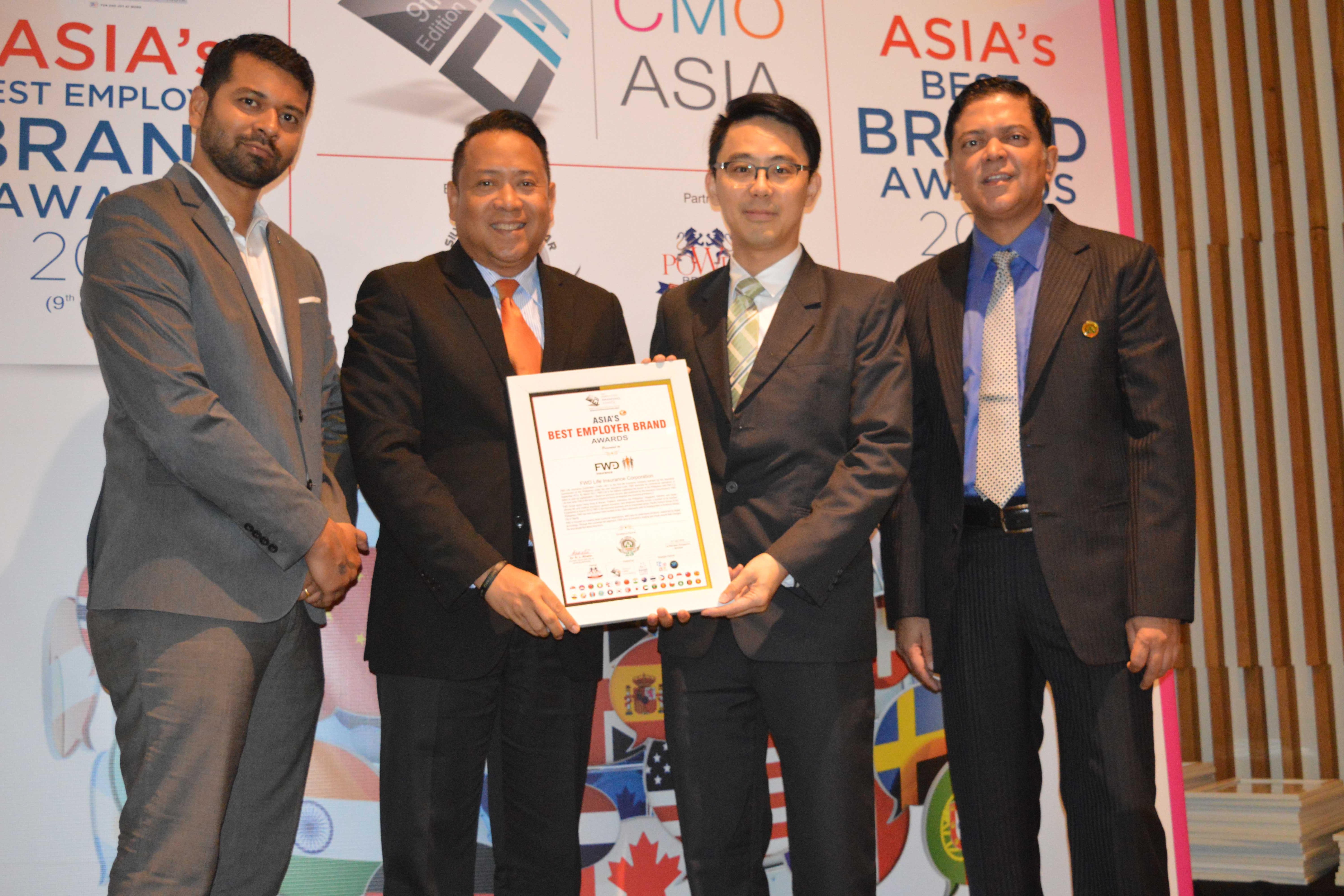 ภาพข่าวประชาสัมพันธ์ – เอฟดับบลิวดี ประกันชีวิต คว้ารางวัล “Asia’s Best Employer Brand Awards 2018”